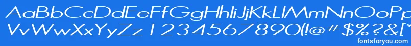 フォントHalibutItalic – 青い背景に白い文字