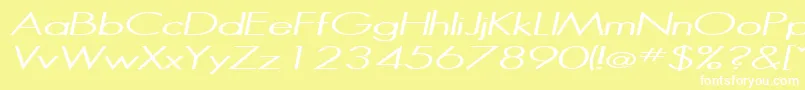 Шрифт HalibutItalic – белые шрифты на жёлтом фоне
