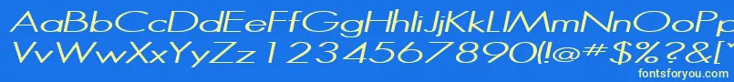 HalibutItalic Font – Yellow Fonts on Blue Background