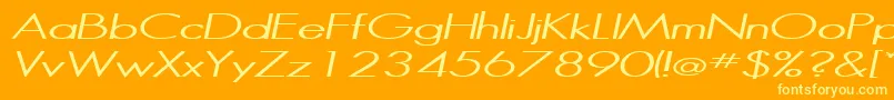 Шрифт HalibutItalic – жёлтые шрифты на оранжевом фоне