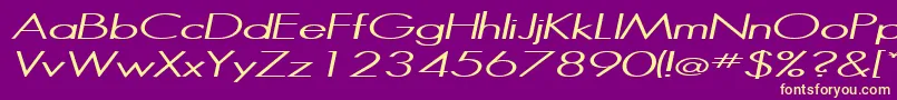 HalibutItalic-Schriftart – Gelbe Schriften auf violettem Hintergrund