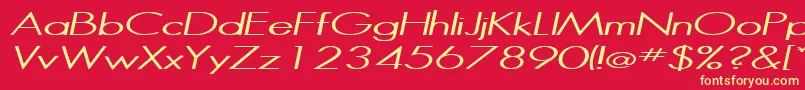 HalibutItalic-fontti – keltaiset fontit punaisella taustalla