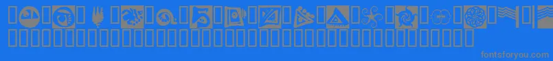 Fts11-Schriftart – Graue Schriften auf blauem Hintergrund