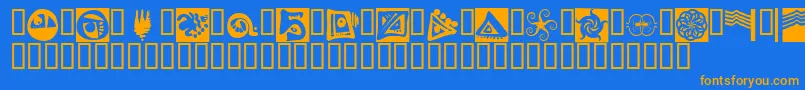 Weitere Informationen zur Fts11-Schriftart Fts11-Schriftart – Orangefarbene Schriften auf blauem Hintergrund