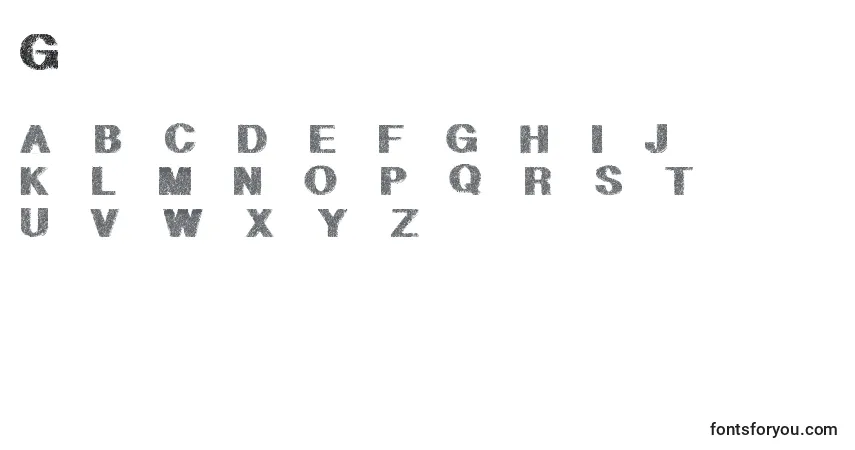 Fuente Geometricpetras - alfabeto, números, caracteres especiales