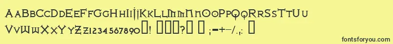 Czcionka Ironlb ffy – czarne czcionki na żółtym tle