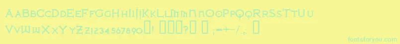 Ironlb ffy Font – Green Fonts on Yellow Background