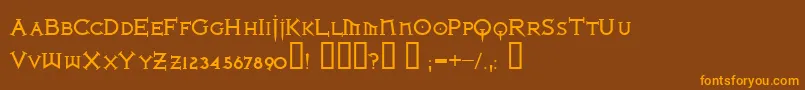 Ironlb ffy Font – Orange Fonts on Brown Background