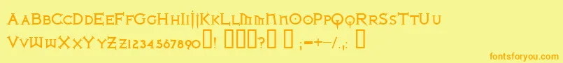 Ironlb ffy Font – Orange Fonts on Yellow Background