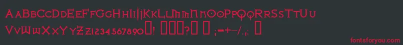 フォントIronlb ffy – 黒い背景に赤い文字