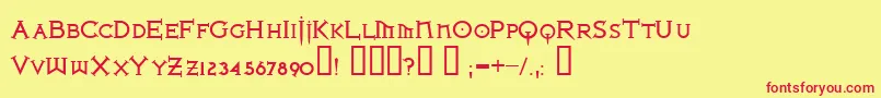 Ironlb ffy Font – Red Fonts on Yellow Background