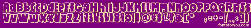 Diy-fontti – keltaiset fontit violetilla taustalla