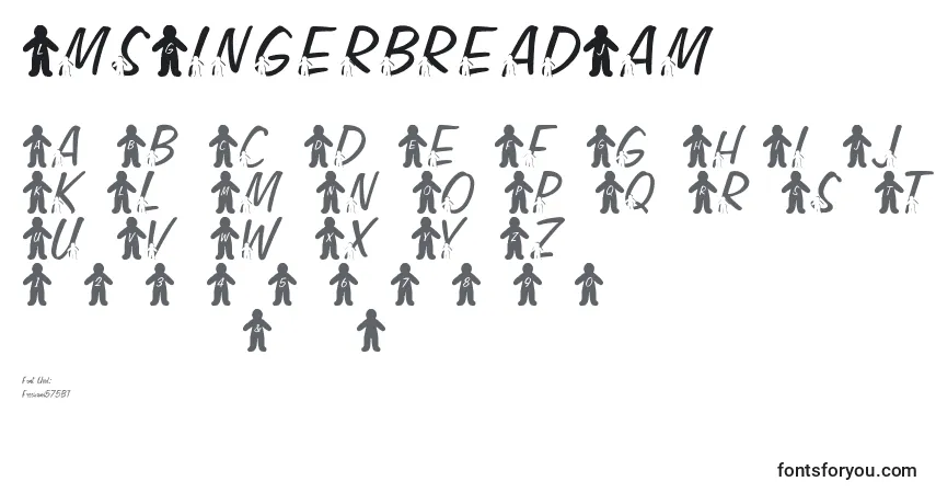 A fonte LmsGingerbreadJam – alfabeto, números, caracteres especiais