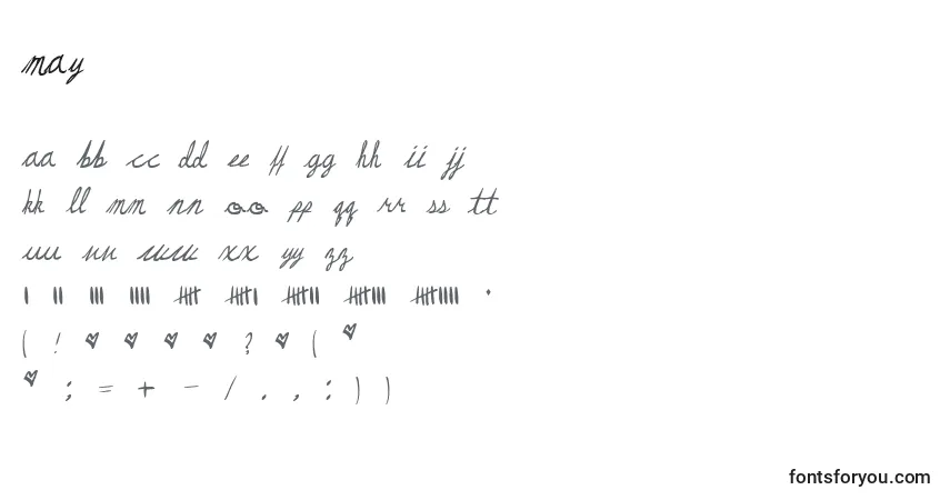 Schriftart May – Alphabet, Zahlen, spezielle Symbole