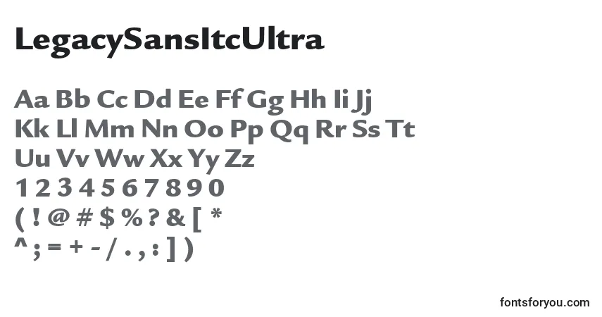 Шрифт LegacySansItcUltra – алфавит, цифры, специальные символы
