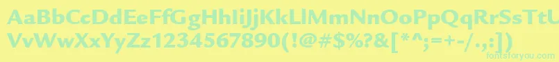 LegacySansItcUltra Font – Green Fonts on Yellow Background