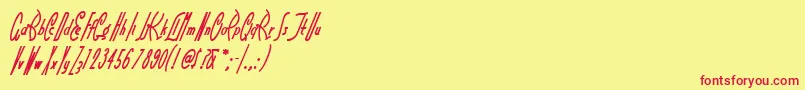 フォントLittrn – 赤い文字の黄色い背景