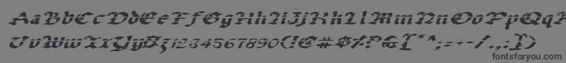 UberhГ¶lmeLazarExpandedItalic-Schriftart – Schwarze Schriften auf grauem Hintergrund