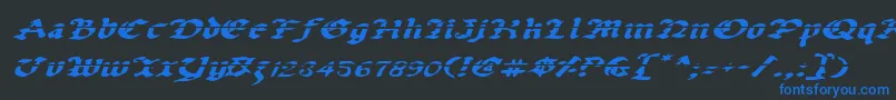 UberhГ¶lmeLazarExpandedItalic Font – Blue Fonts on Black Background