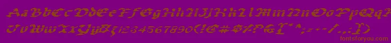 Police UberhГ¶lmeLazarExpandedItalic – polices brunes sur fond violet