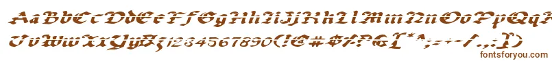 UberhГ¶lmeLazarExpandedItalic Font – Brown Fonts on White Background