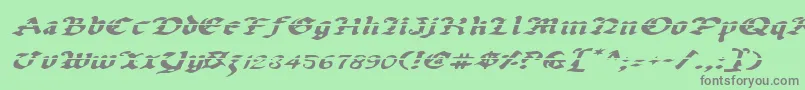 フォントUberhГ¶lmeLazarExpandedItalic – 緑の背景に灰色の文字