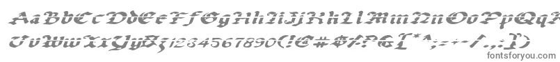 UberhГ¶lmeLazarExpandedItalic-fontti – harmaat kirjasimet valkoisella taustalla