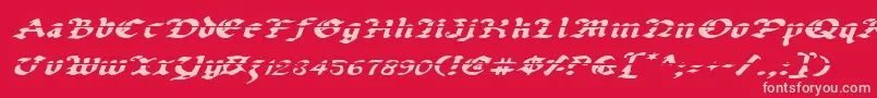 UberhГ¶lmeLazarExpandedItalic Font – Pink Fonts on Red Background