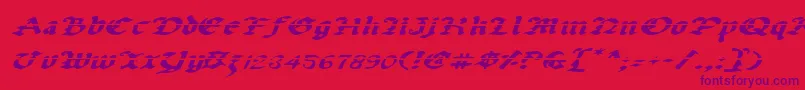 UberhГ¶lmeLazarExpandedItalic Font – Purple Fonts on Red Background