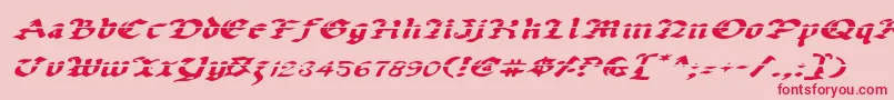 UberhГ¶lmeLazarExpandedItalic Font – Red Fonts on Pink Background