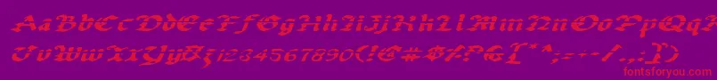 UberhГ¶lmeLazarExpandedItalic Font – Red Fonts on Purple Background