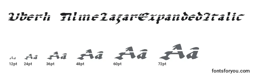 Größen der Schriftart UberhГ¶lmeLazarExpandedItalic