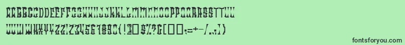 フォントRadonatorDiabloNormal – 緑の背景に黒い文字