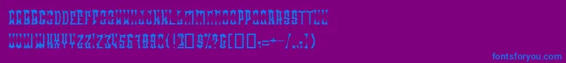 RadonatorDiabloNormal-Schriftart – Blaue Schriften auf violettem Hintergrund