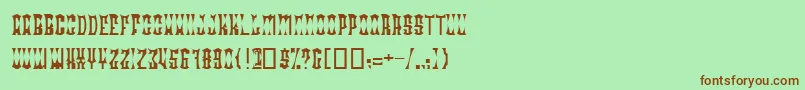 フォントRadonatorDiabloNormal – 緑の背景に茶色のフォント