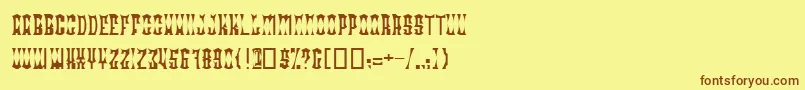 RadonatorDiabloNormal Font – Brown Fonts on Yellow Background