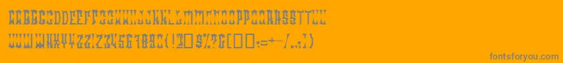 RadonatorDiabloNormal-Schriftart – Graue Schriften auf orangefarbenem Hintergrund