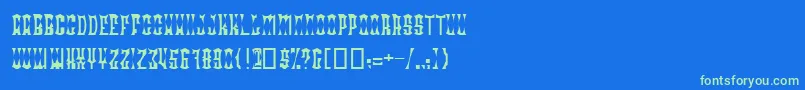 フォントRadonatorDiabloNormal – 青い背景に緑のフォント