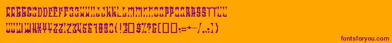 RadonatorDiabloNormal-Schriftart – Violette Schriften auf orangefarbenem Hintergrund