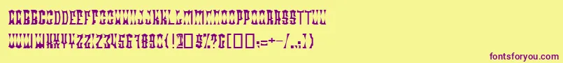 More about RadonatorDiabloNormal Font RadonatorDiabloNormal Font – Purple Fonts on Yellow Background