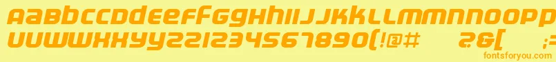 ElectrofiedBolditalic Font – Orange Fonts on Yellow Background