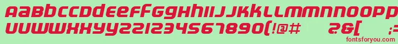ElectrofiedBolditalic Font – Red Fonts on Green Background