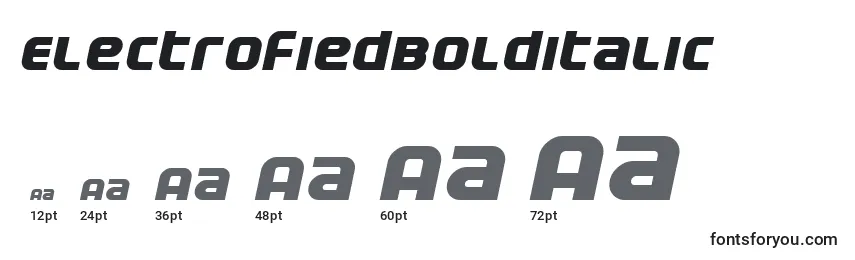 ElectrofiedBolditalic Font Sizes