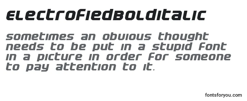 ElectrofiedBolditalic-fontti