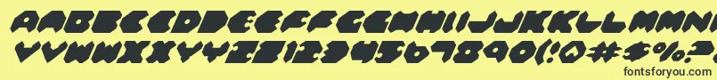 FeldercarbItalic-Schriftart – Schwarze Schriften auf gelbem Hintergrund
