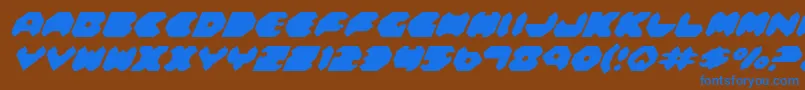 FeldercarbItalic Font – Blue Fonts on Brown Background