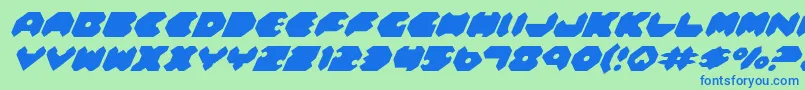 FeldercarbItalic Font – Blue Fonts on Green Background