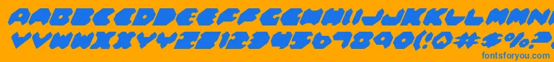 FeldercarbItalic Font – Blue Fonts on Orange Background