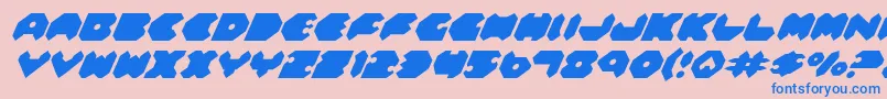 FeldercarbItalic Font – Blue Fonts on Pink Background