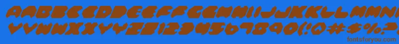 FeldercarbItalic Font – Brown Fonts on Blue Background